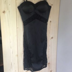 Charlotte Russe Black satin and lace sexy dress